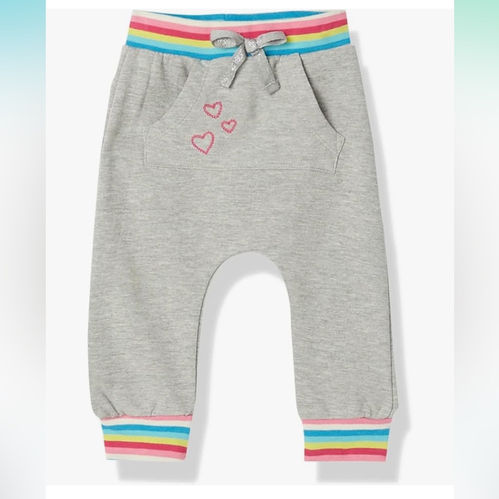Hatley Baby Kanga Pocket Joggers with Rainbow Detail Size 6-9 Months